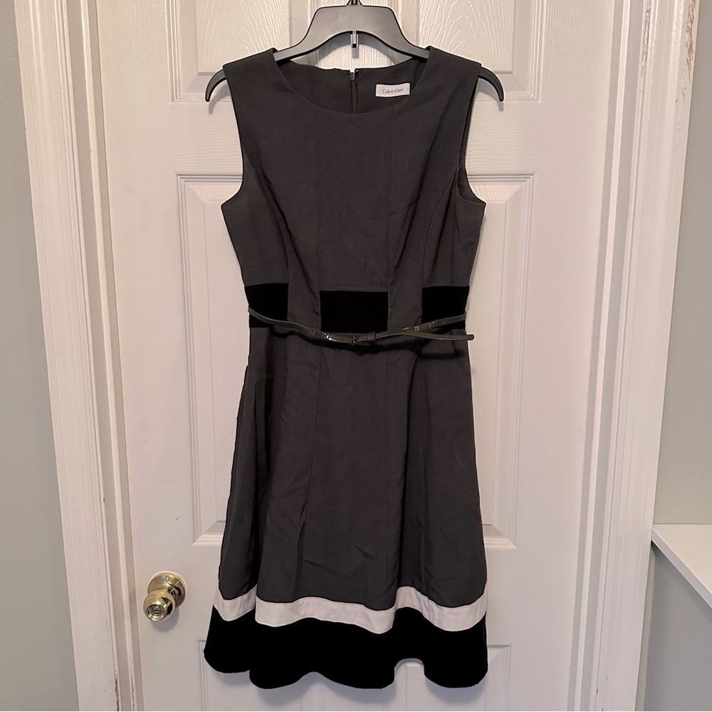 Calvin Klein color block career dress